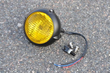 Aluminium Mini-Headlight in yellow